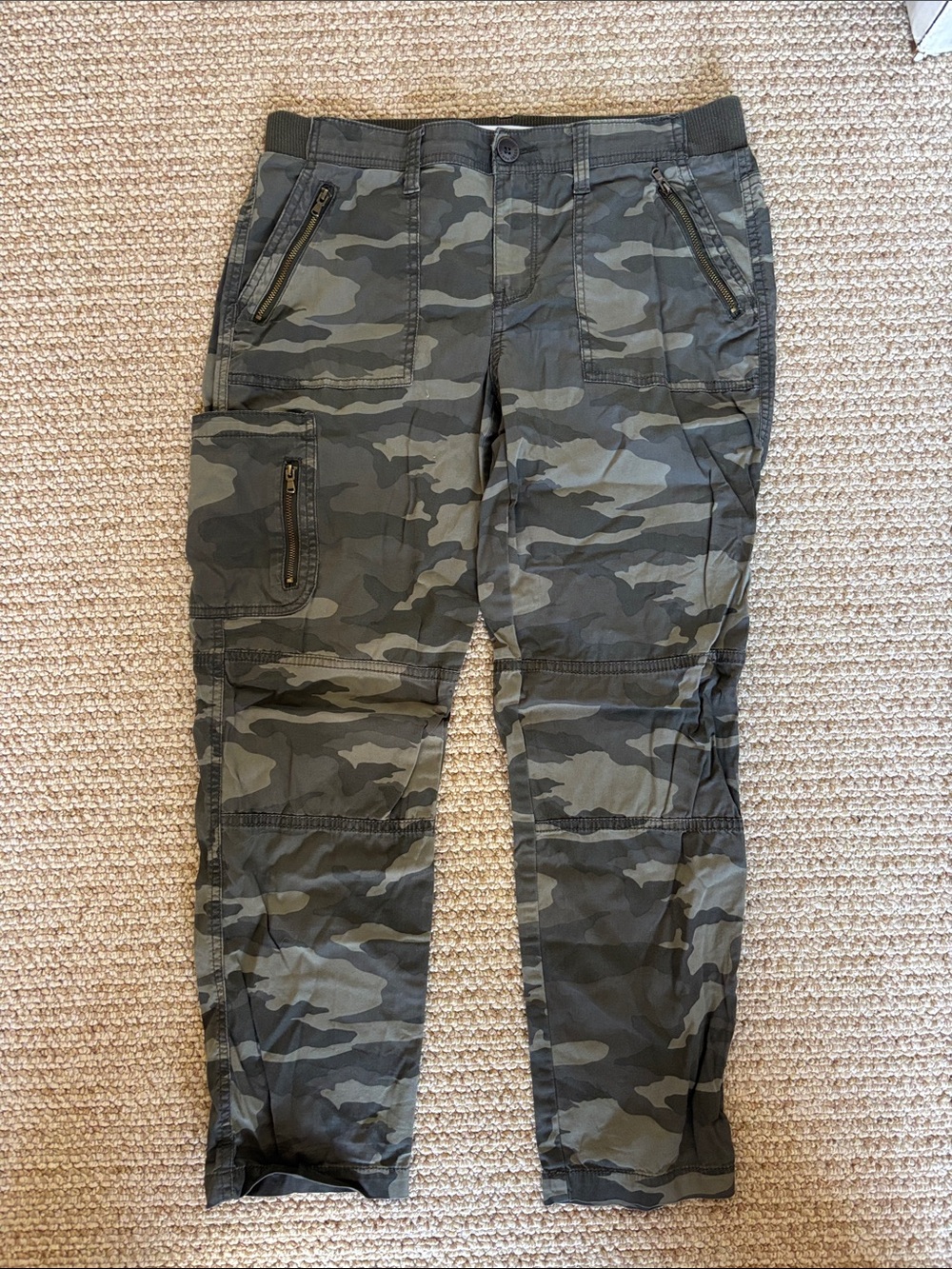 Sonoma Olive Green Ribbed Waist Utility Pants